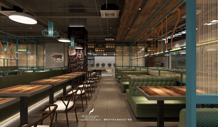 大连兆佳业爱斯米牛排自助装修效果图