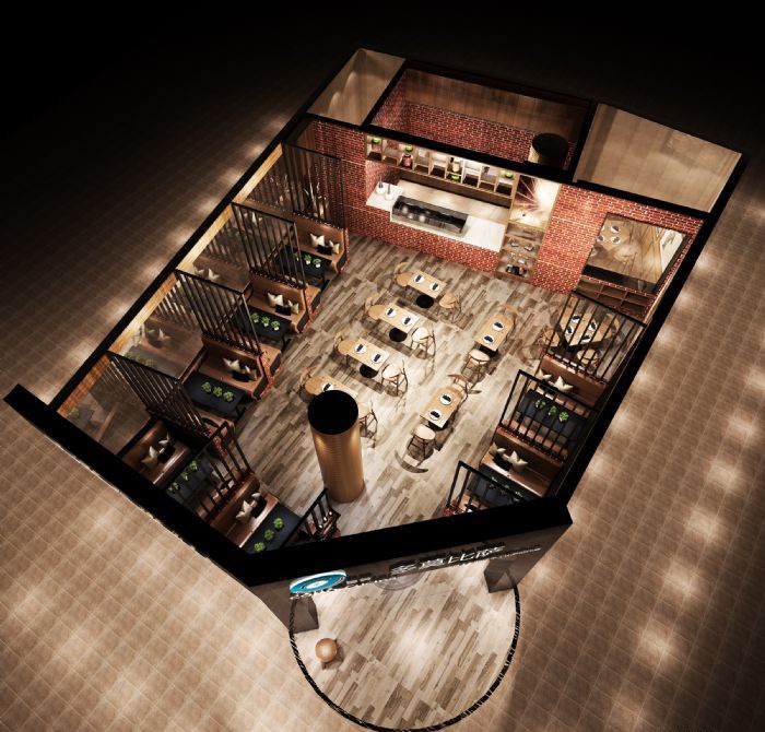 广州嘉裕广场 披萨店装修效果图