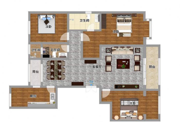 石家庄瀚唐三期装修效果图