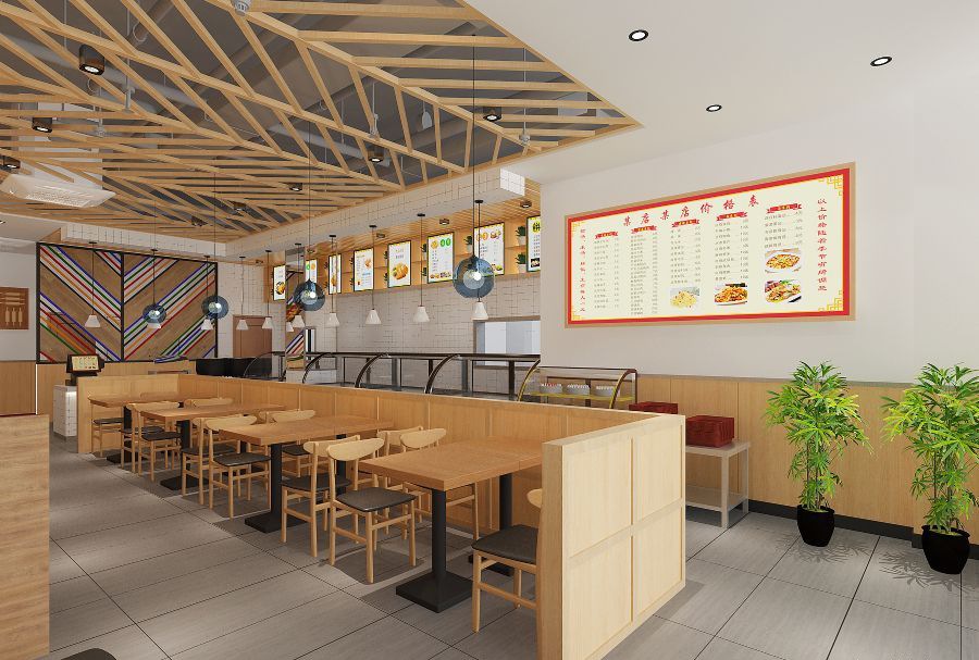 淄博临淄的快餐店装修效果图