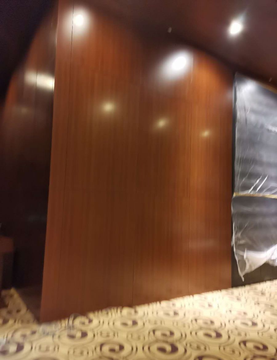 连云港会议大厅成品木饰面背景装修效果图