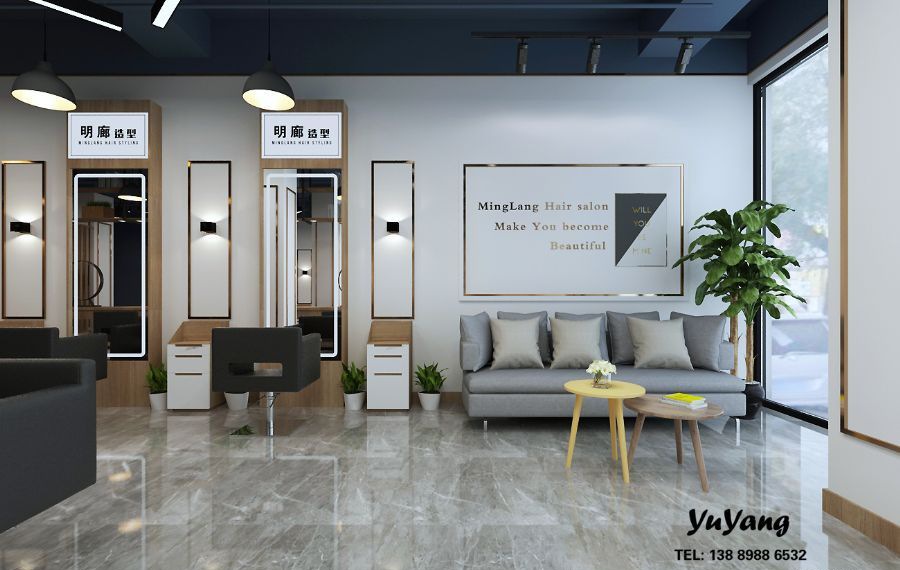 沈阳南六中路理发店装修效果图