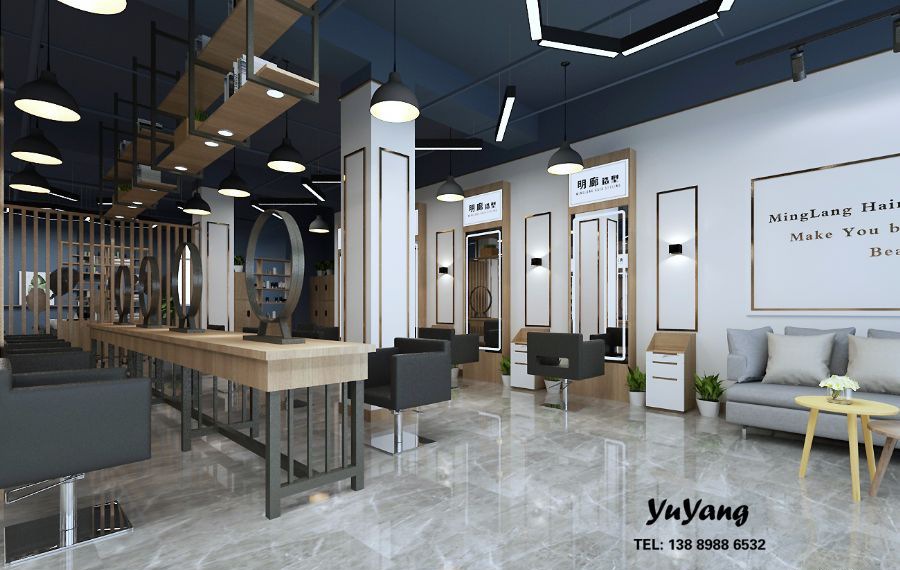 沈阳南六中路理发店装修效果图