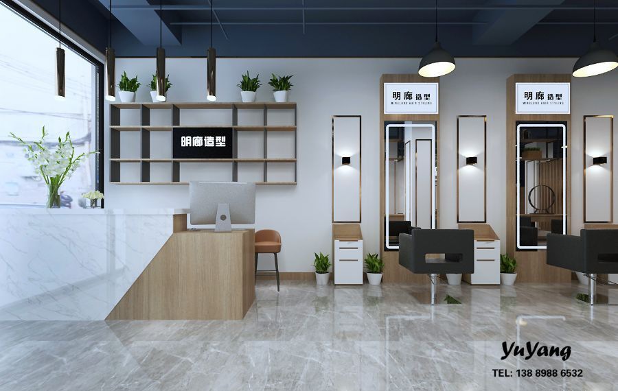 沈阳南六中路理发店装修效果图