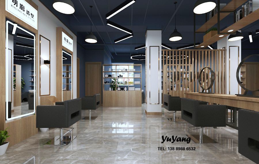 沈阳南六中路理发店装修效果图